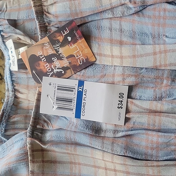 Self E beautiful coord plaid top NWT - Picture 6 of 10